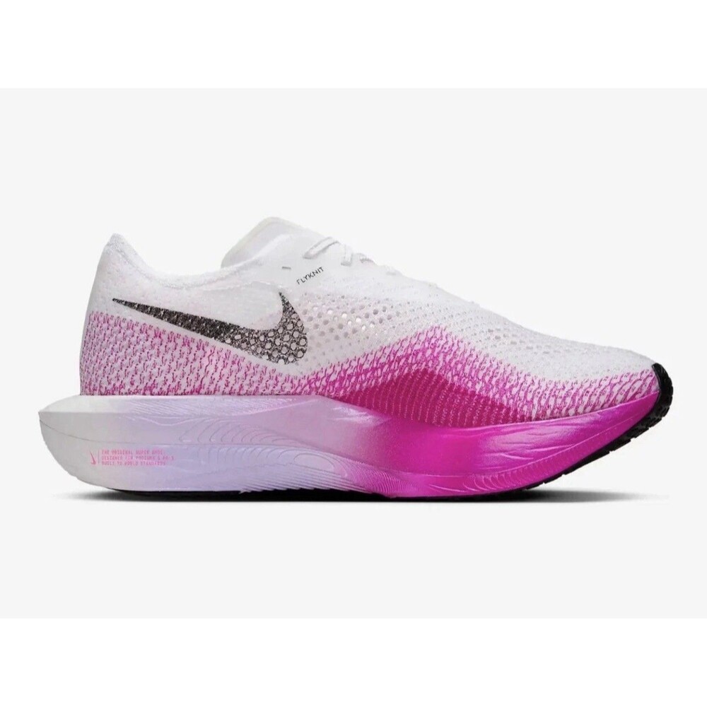 Mens Size 7.5 Nike ZoomX Vaporfly Next% 3 White Black Vivid Purple - Picture 3 of 5